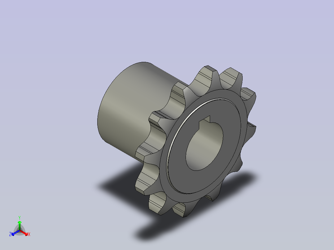 主动链轮16A-12正等轴测图