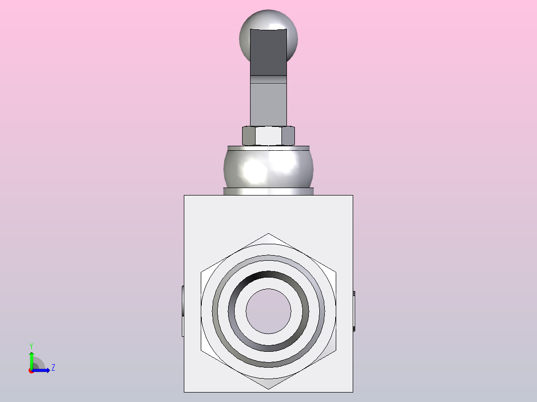 EO标准液压接头二通球阀钢制KH12SX左视图