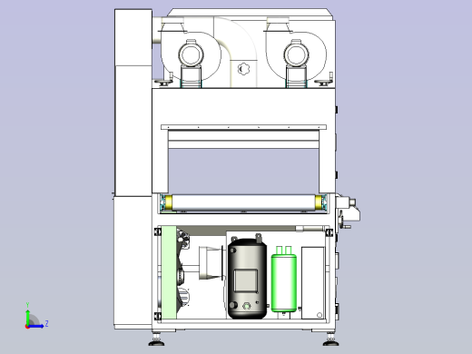 三灯UV固化机3D图纸左视缩略图