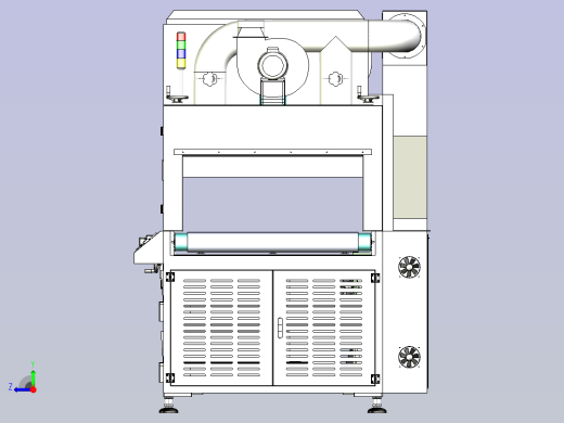三灯UV固化机3D图纸右视缩略图