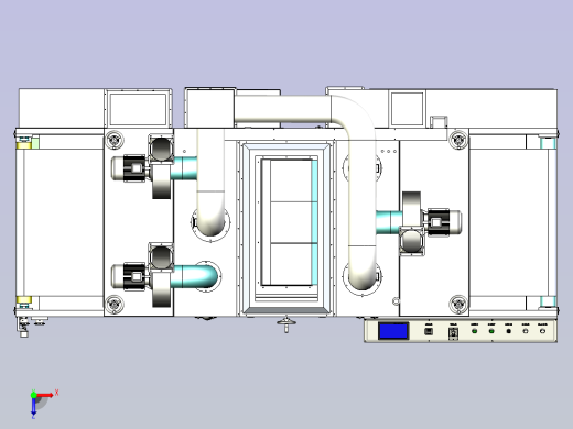 三灯UV固化机3D图纸俯视缩略图