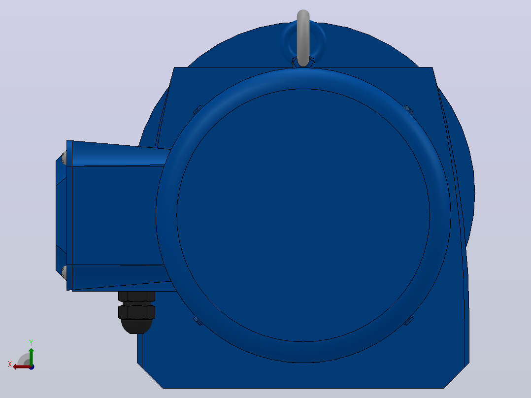 RF77法兰轴伸式安装斜齿轮减速机RF77-YVB2.2-4P-100-M1-0°-Φ250后视图