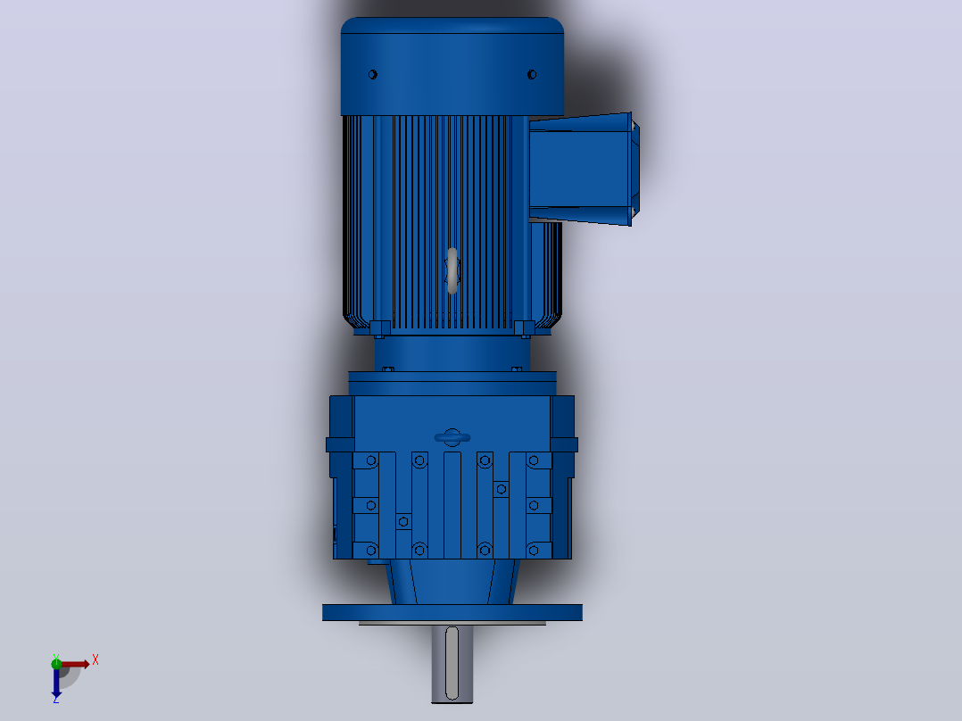 RF77法兰轴伸式安装斜齿轮减速机RF77-YVB2.2-4P-100-M1-0°-Φ250俯视图