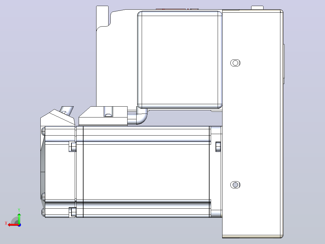 皮带直线轴半封闭可选导轨TPA-HNB-110D-90-L1700-RP-Y-P40-N3后视图