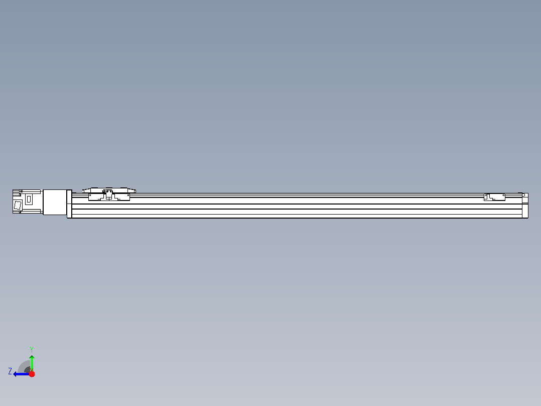 滚珠丝杠直线轴内置导轨TPA-GCR-80-1610C-L950-M-M20-N3右视图