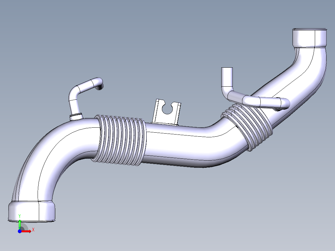 空滤器旁支管总成前视图