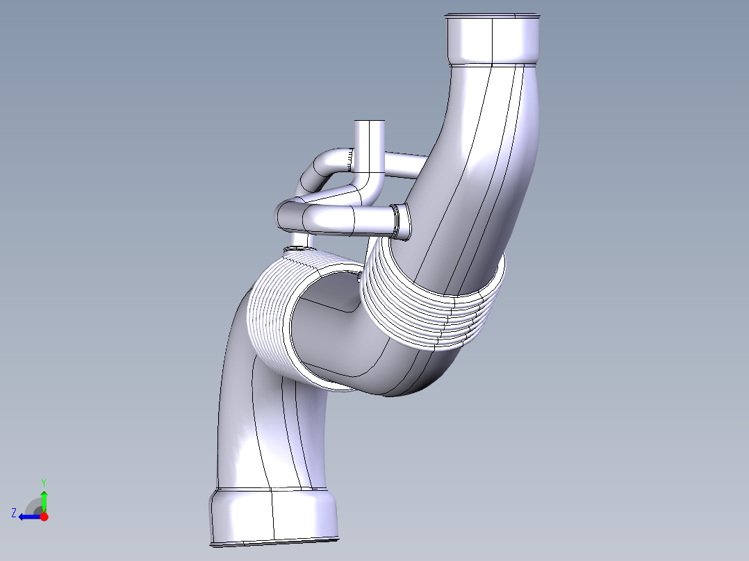 空滤器旁支管总成右视图