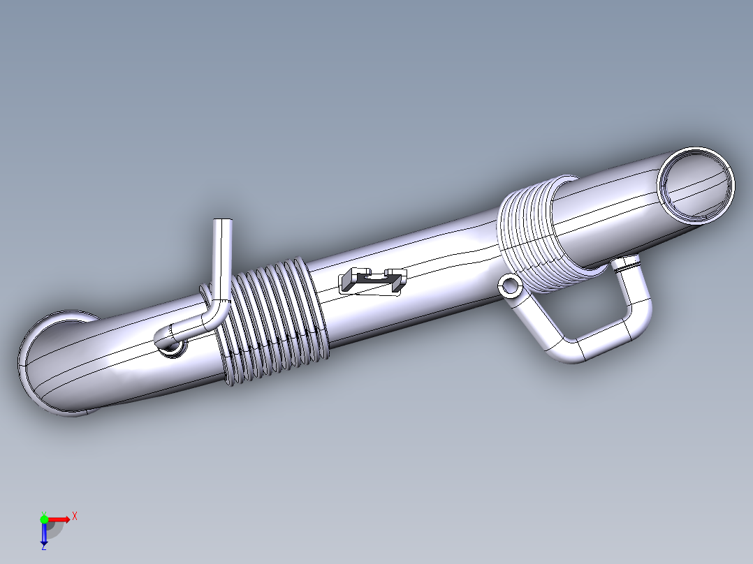 空滤器旁支管总成俯视图