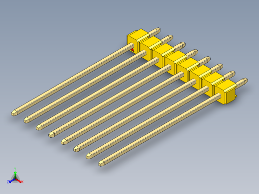 彩色公头100mil（2.54mm）系列-DS1021_yellow_1x08p_100mil_Type43_rev1.0