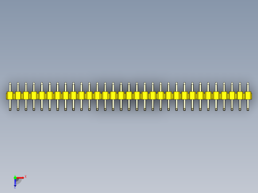 彩色公排针 100mil 2.54mm 系列-DS1022_yellow_31p_100mil_TypeU_rev1.0俯视缩略图