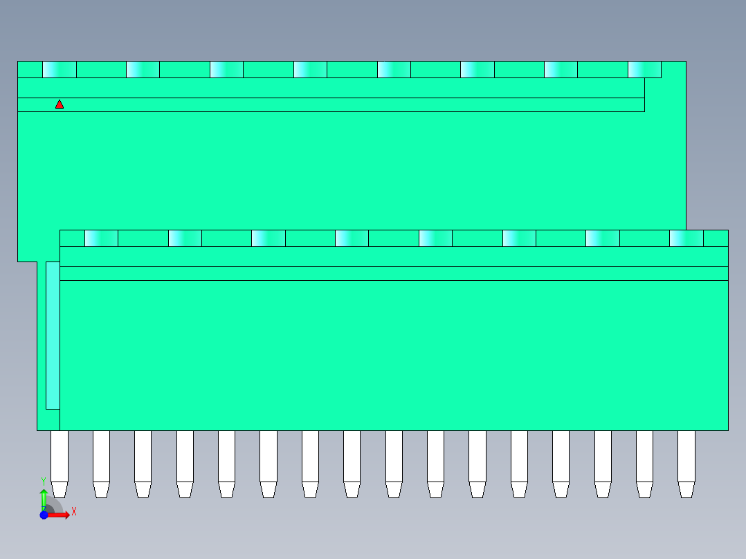 DEGSON 2EDG 系列 5.0mm 可插拔接线端子组-2EDGVT-5.0-16P-14-00AH前视图