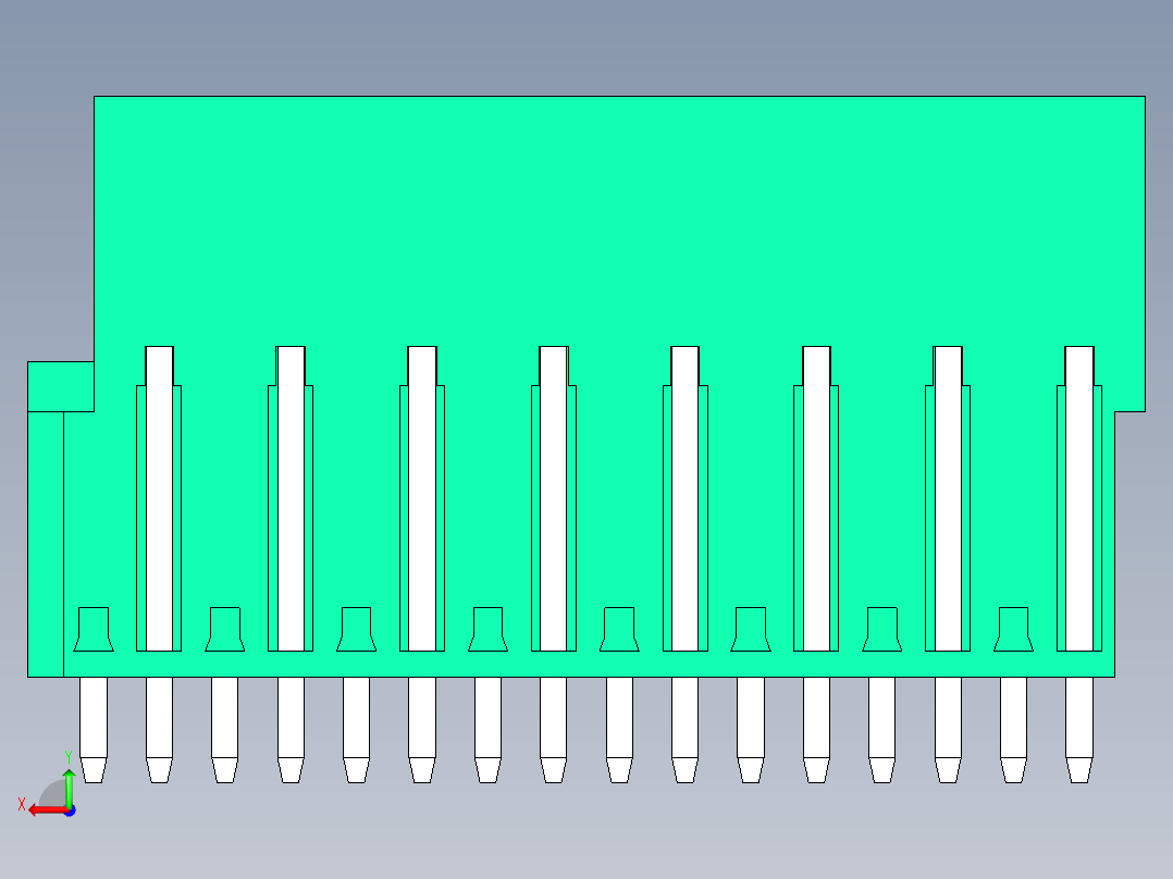 DEGSON 2EDG 系列 5.0mm 可插拔接线端子组-2EDGVT-5.0-16P-14-00AH后视图