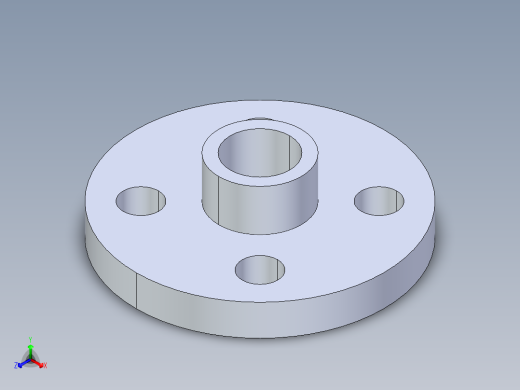 CPVC管件23-Sch80_Flange One-Piece_SOC_9851-005_0.5in正等轴测缩略图