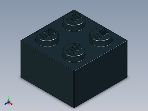 乐高套装 4421基本积木-300326 Black Brick 2 x 2.STEP正等轴测缩略图