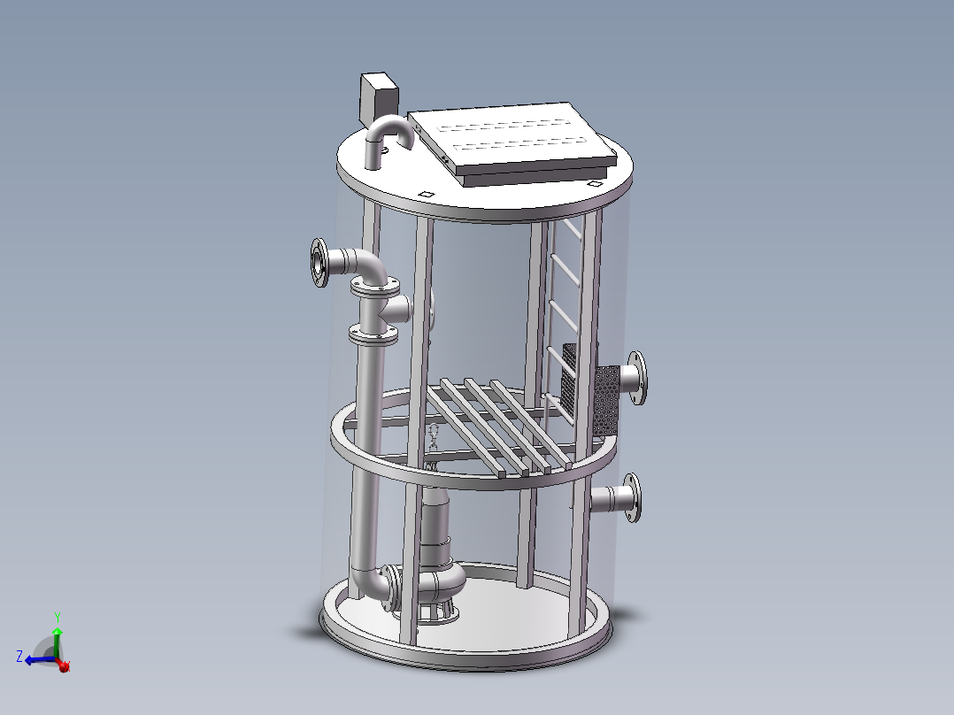 一体化泵站的设计【三维SolidWorks】