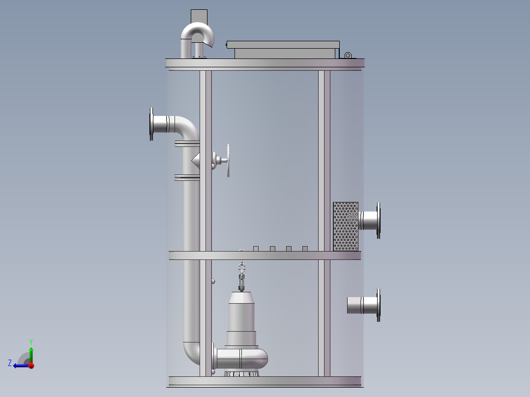 一体化泵站的设计【三维SolidWorks】右视图