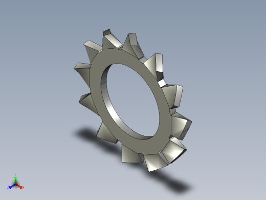 垫圈 外牙锁 公制-EXTERNAL TOOTH LOCK WASHER for M8 SCREW.STEP正等轴测缩略图