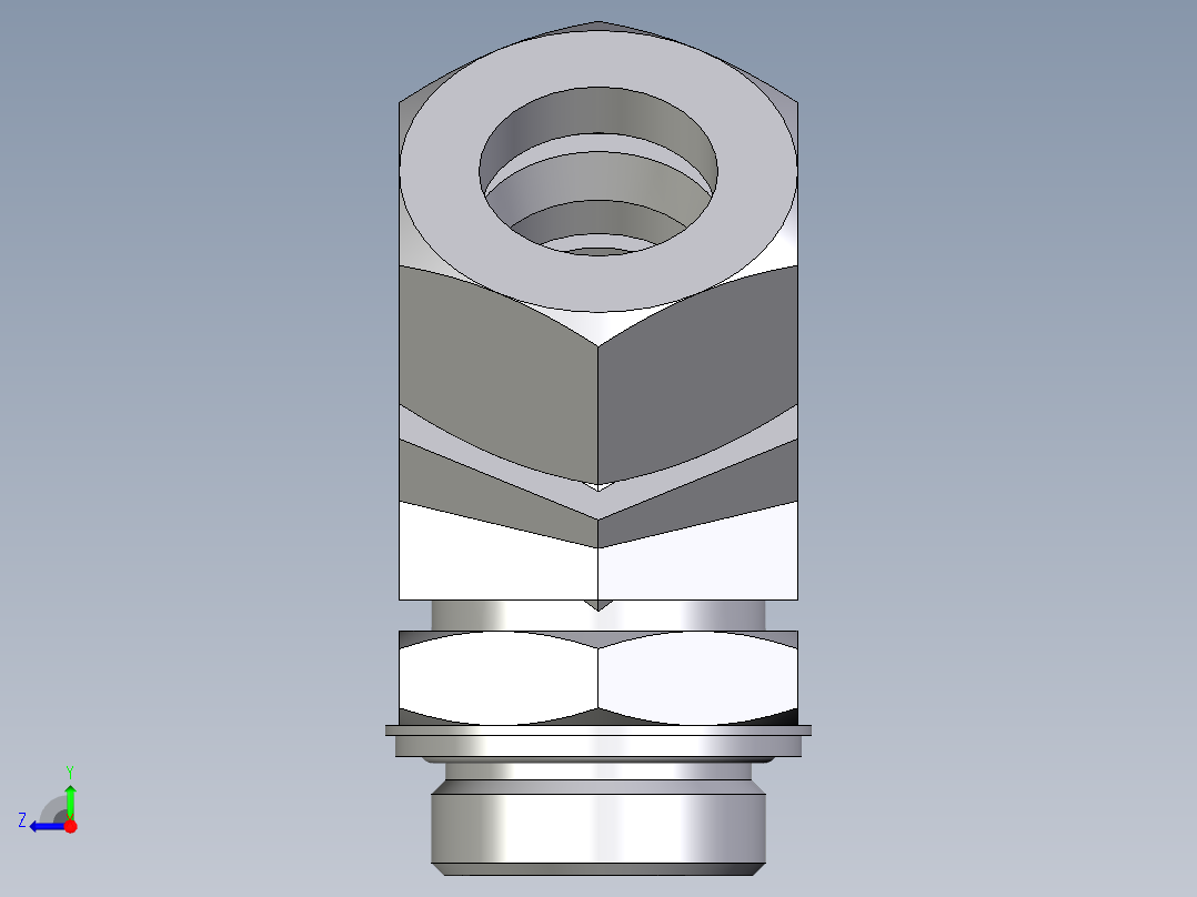 卡套式工业通用硬管接头EO_Adjustable_locknut_45_deg_elbow_VEE30ZSRCF右视图