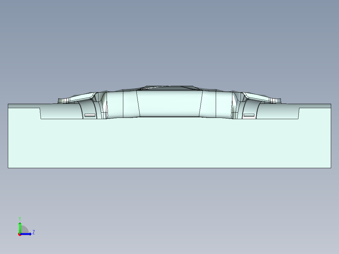 曲线点驱动固定轴轮廓铣UG程序编程刀路左视图