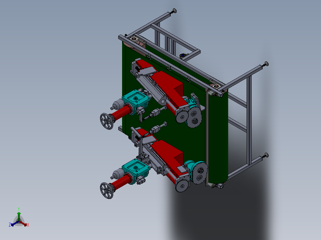 双头自动打磨机设备sw17正等轴测图