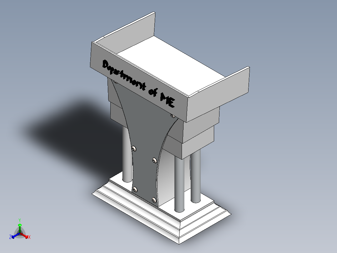演讲桌讲台正等轴测图