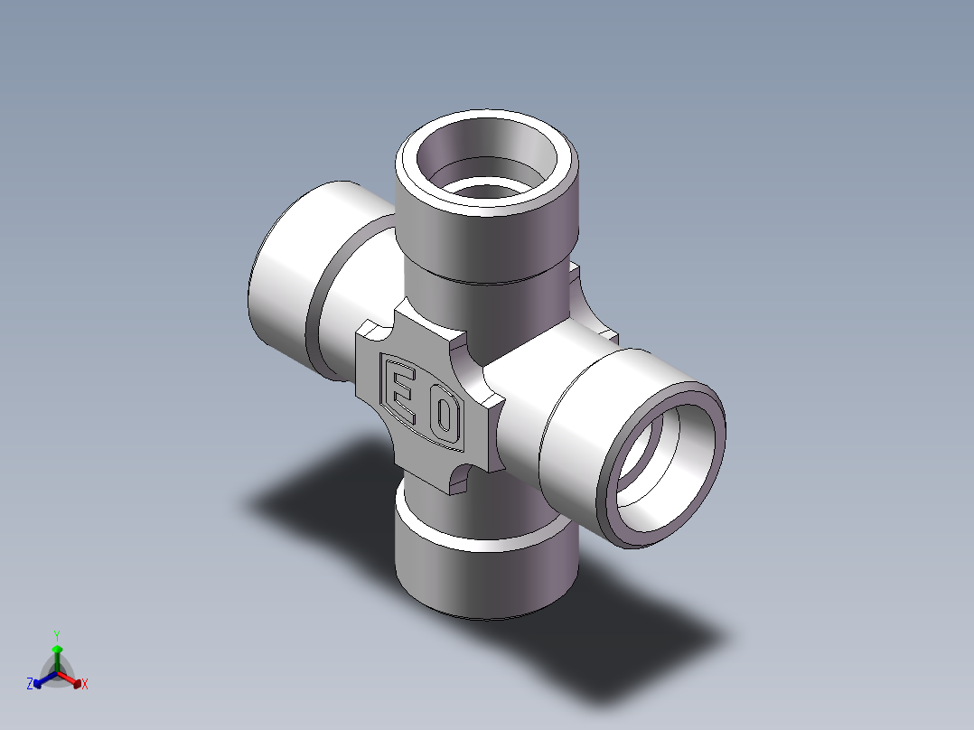 XC+XD 四通接头、XD-24正等轴测图