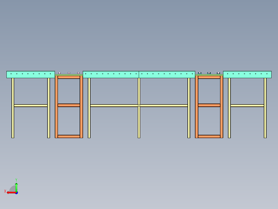 无动力滚筒输送线后视图