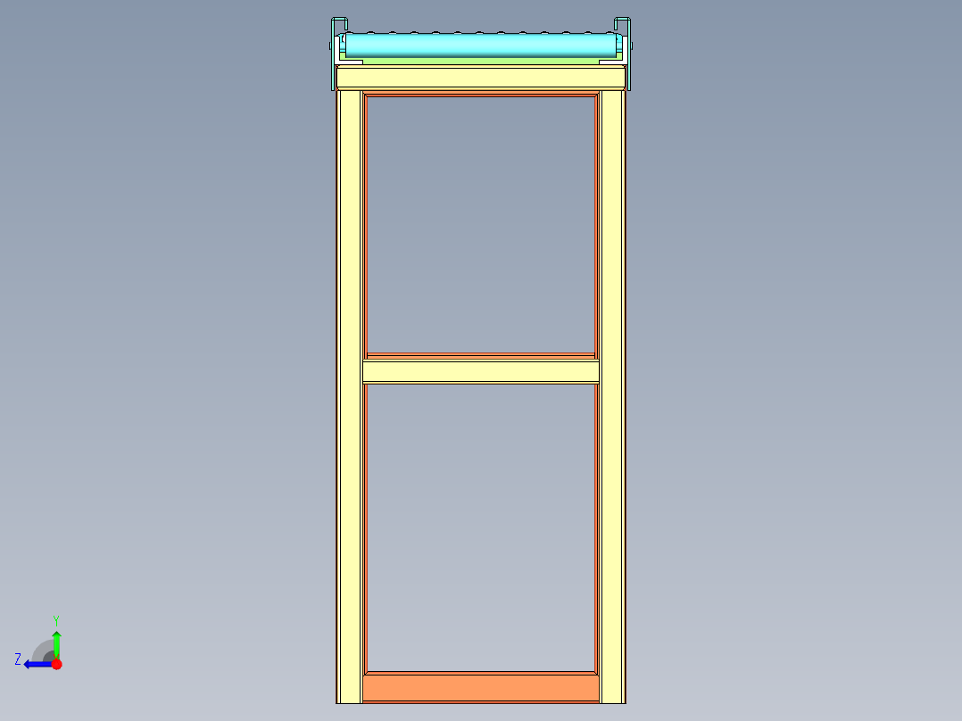 无动力滚筒输送线右视图