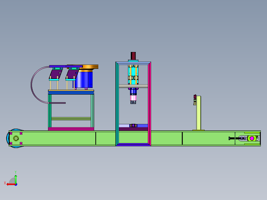 饮料加工用可定位的拧瓶盖装置后视图