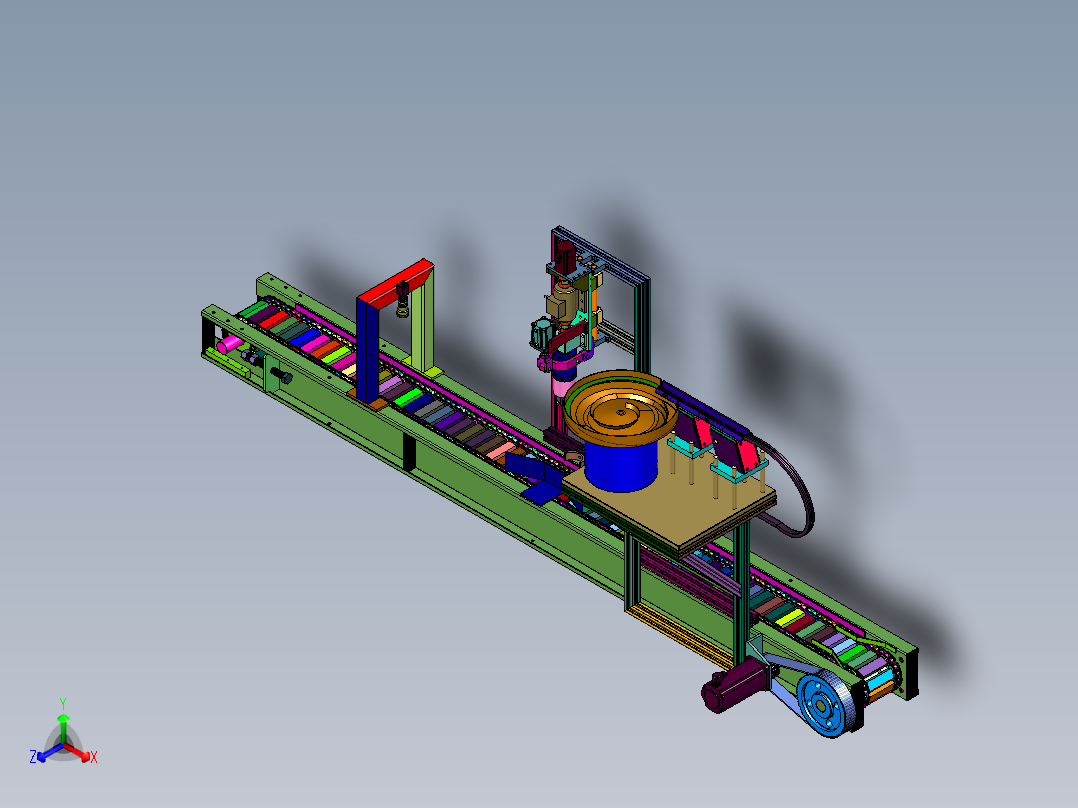 饮料加工用可定位的拧瓶盖装置正等轴测图
