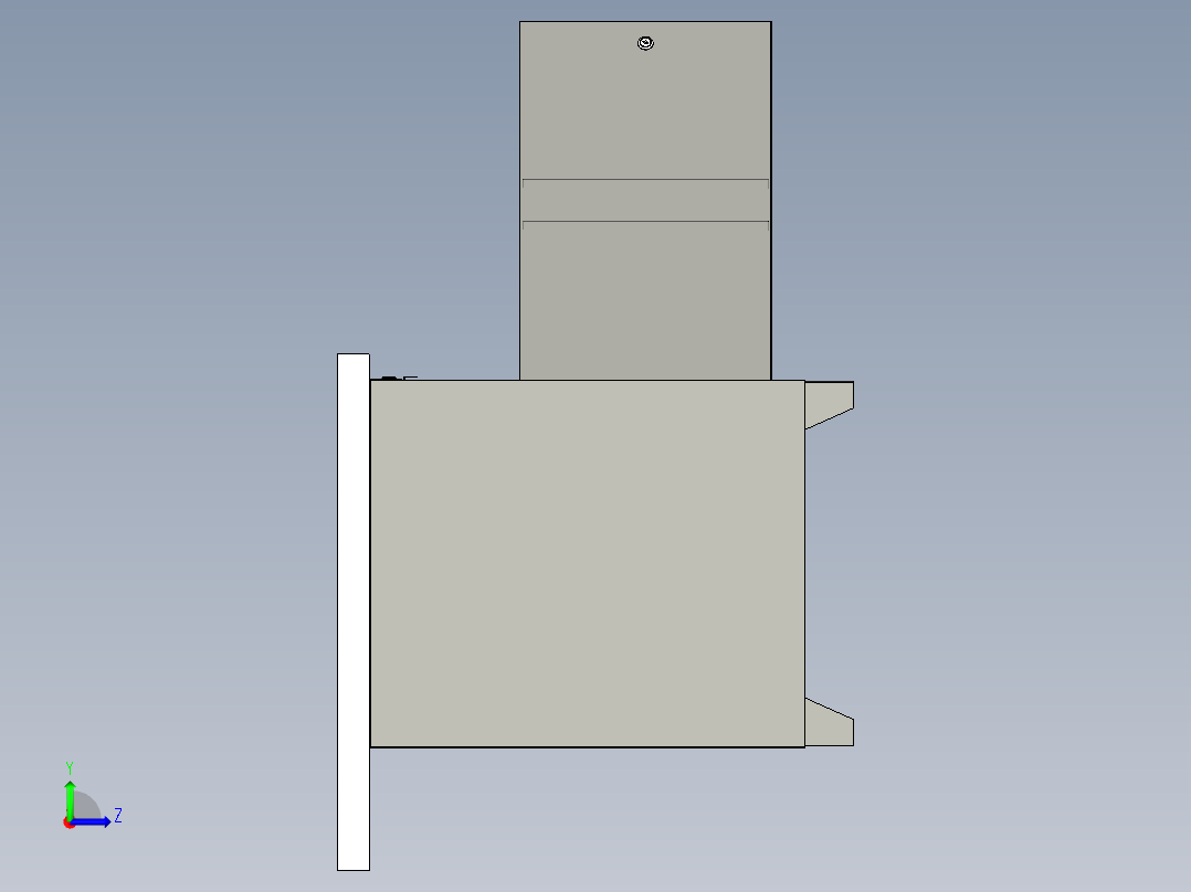 组合工作桌设计左视图