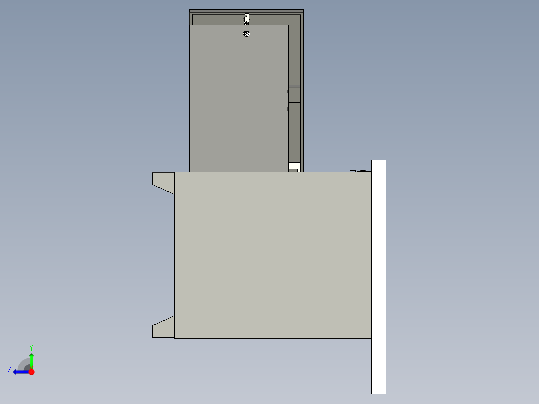 组合工作桌设计右视图