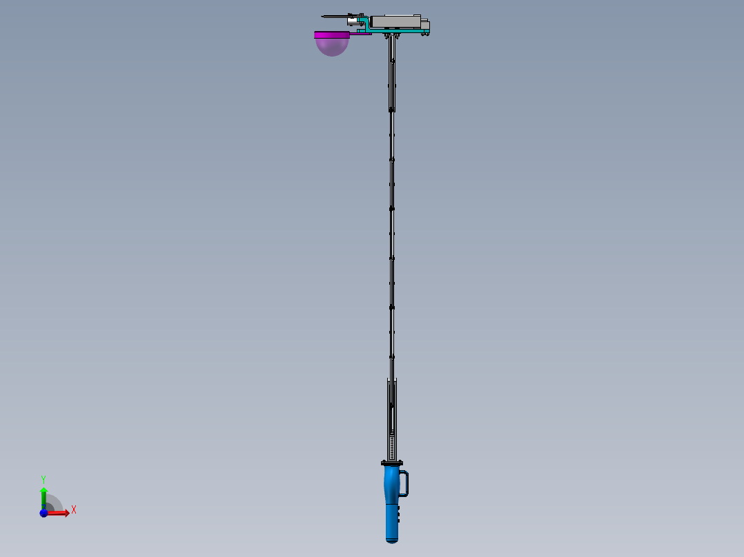 便携式水果采摘机三维+cad图前视图