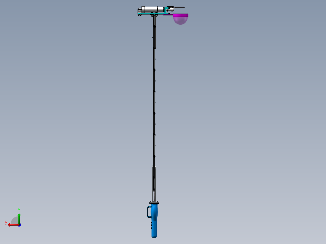 便携式水果采摘机三维+cad图后视图