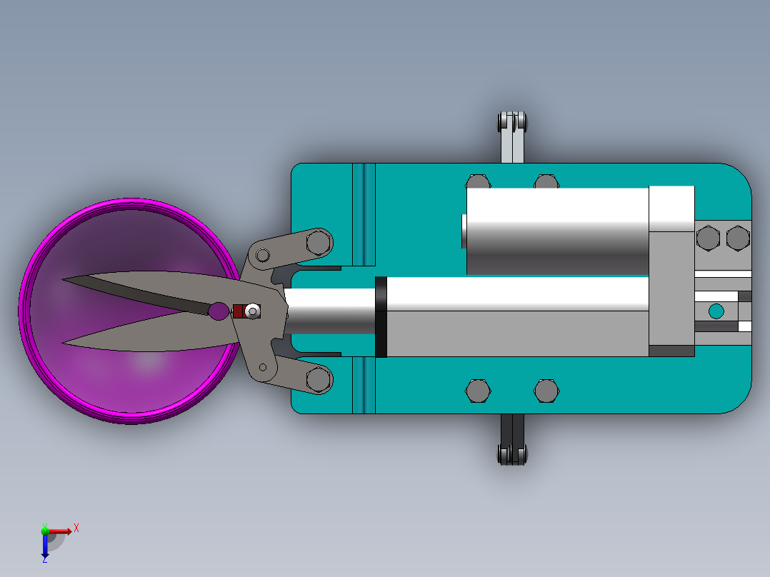 便携式水果采摘机三维+cad图俯视图