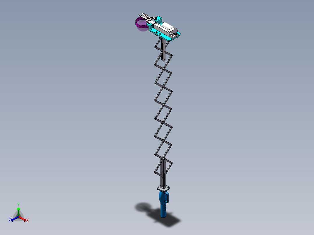 便携式水果采摘机三维+cad图正等轴测图