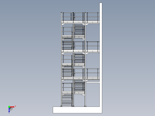 楼梯梯子escalier-acces-exterieur-1 1 STP俯视缩略图