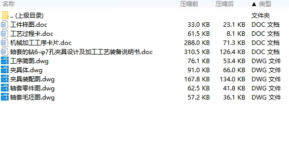 法兰盘-轴套的钻6-φ7孔夹具设计及加工工艺装备含4张CAD图