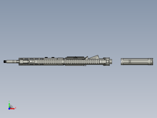 手枪左轮冲锋枪老式狙击步枪设计3D图纸hk417-airsoft-electric-gun stp前视缩略图