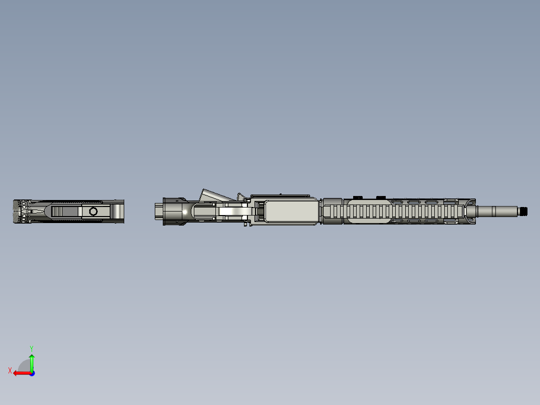 手枪左轮冲锋枪老式狙击步枪设计3D图纸hk417-airsoft-electric-gun stp后视图