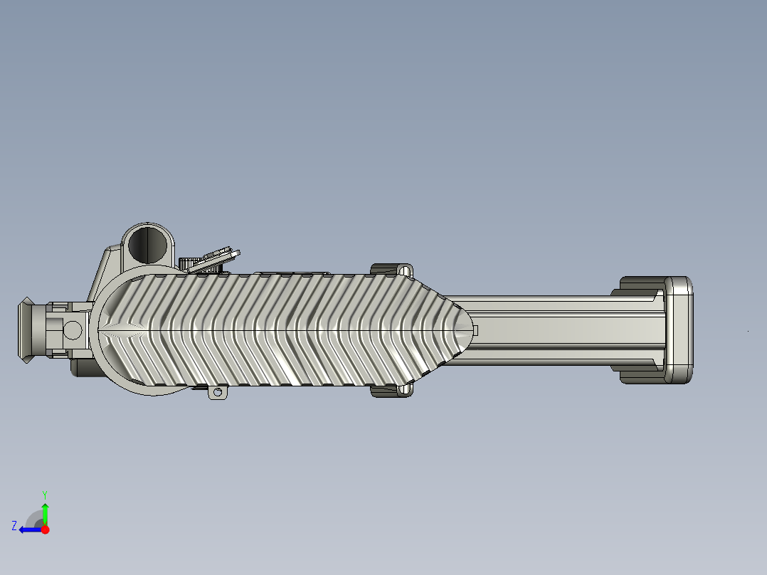 手枪左轮冲锋枪老式狙击步枪设计3D图纸hk417-airsoft-electric-gun stp右视图