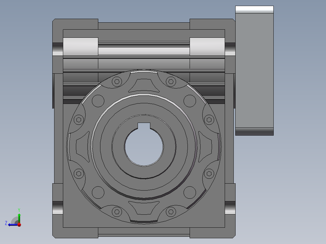 蜗轮蜗杆减速机NMRV050右视图