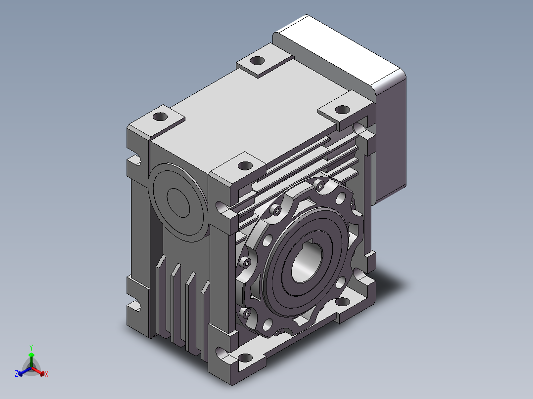 蜗轮蜗杆减速机NMRV050正等轴测图