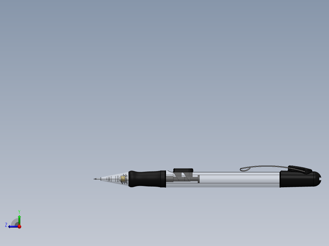 自动铅笔详细结构右视图