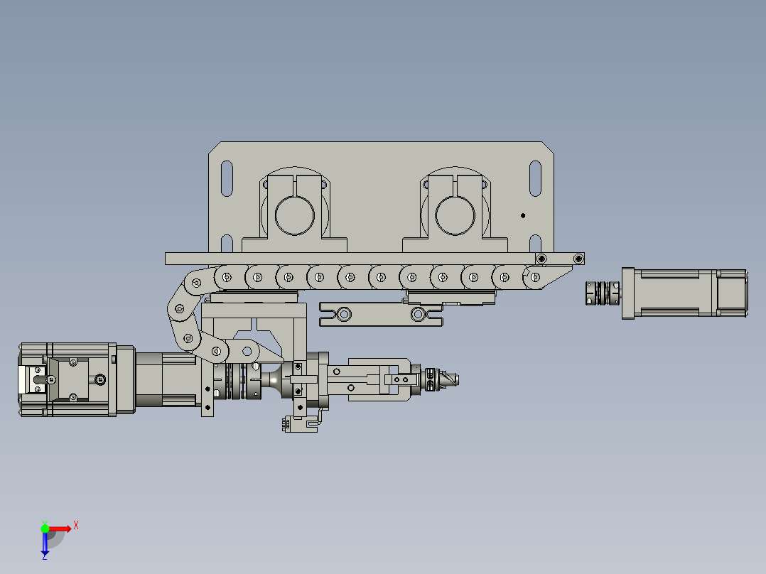 旋转加紧俯视图