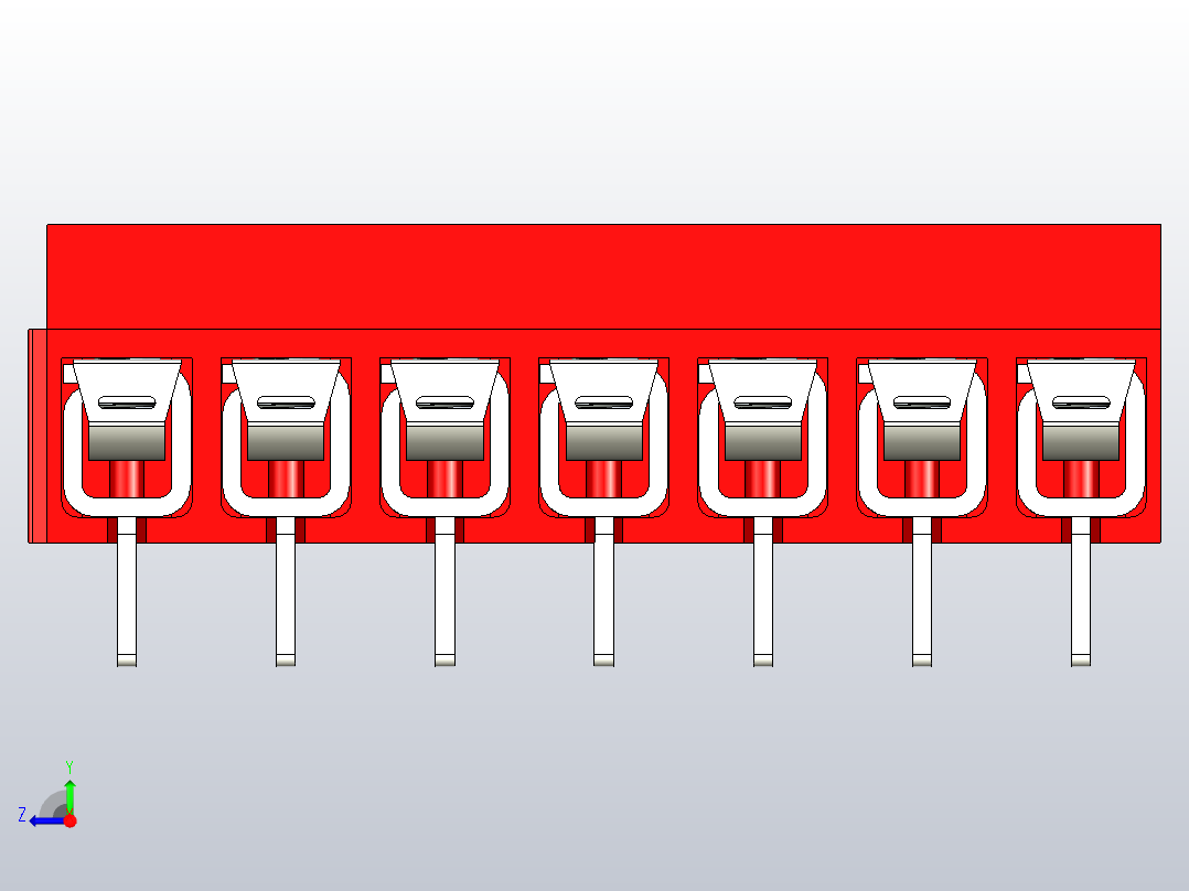 7针DG306 5红色间距5毫米右视图