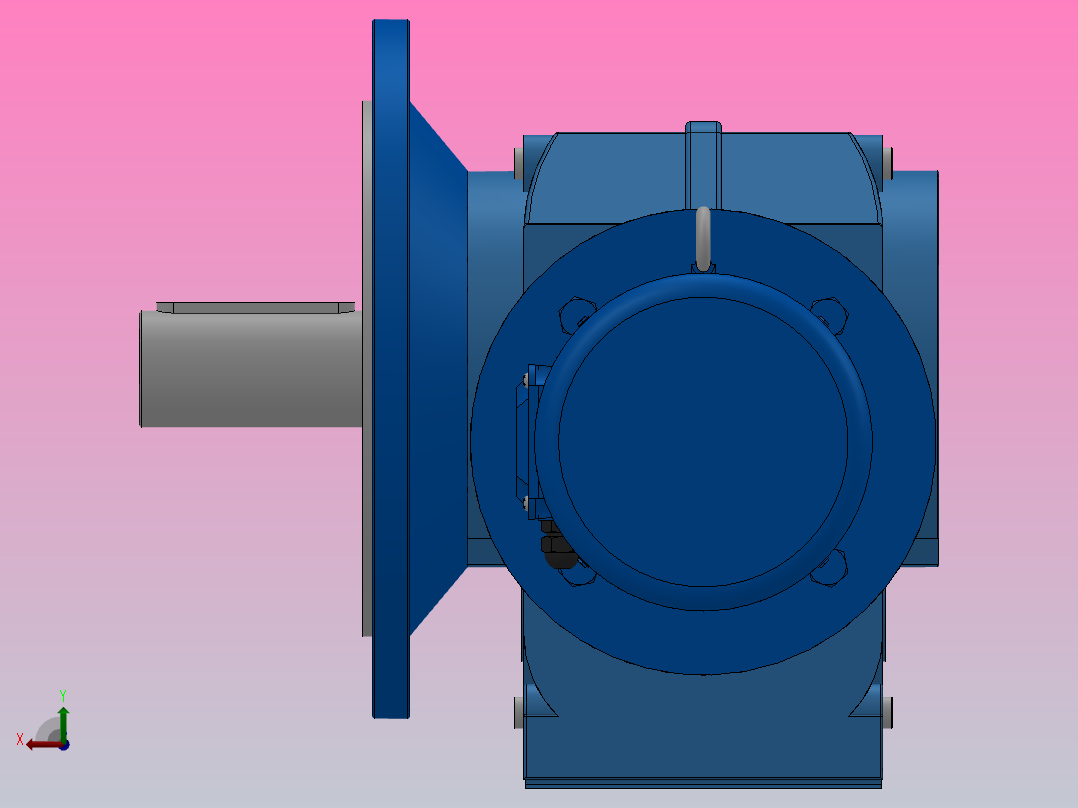 KF77法兰轴伸式安装螺旋锥齿轮减速机KF77-YBE0.25-6P-135.28-M1-0°-A后视图