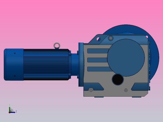 KF77法兰轴伸式安装螺旋锥齿轮减速机KF77-YBE0.25-6P-135.28-M1-0°-A左视缩略图