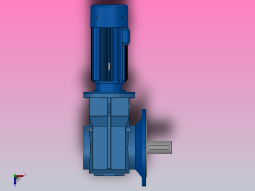 KF77法兰轴伸式安装螺旋锥齿轮减速机KF77-YBE0.25-6P-135.28-M1-0°-A俯视缩略图