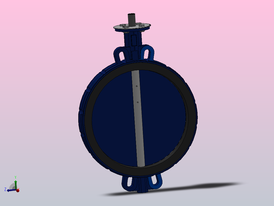 对夹式蝶阀阀体DN350主视图